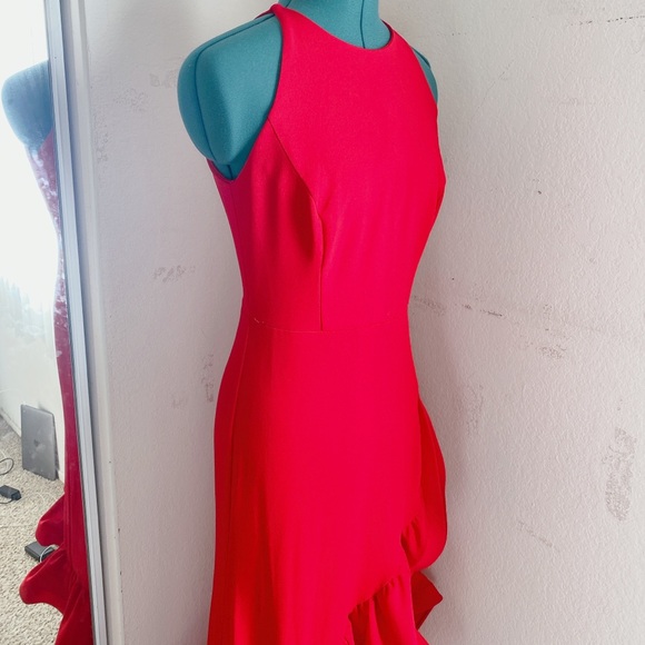 RED BETSY AND ADAM RUFFLE BODYCON SEXY DRESS SZ 8 - Picture 11 of 11